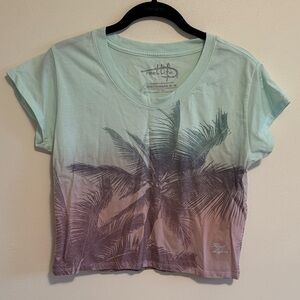 Palm Tree summer crop top tee